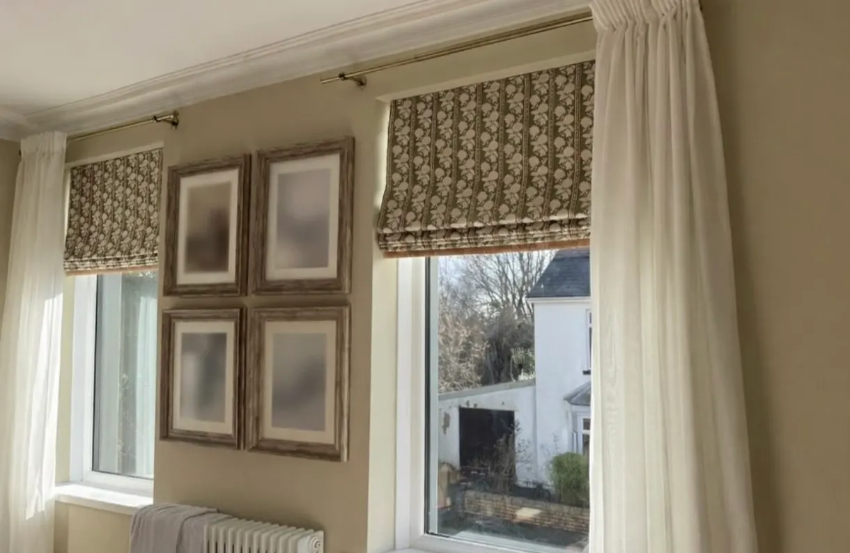 Fabric Roman blind with soft folds – Perry Barr Blinds
